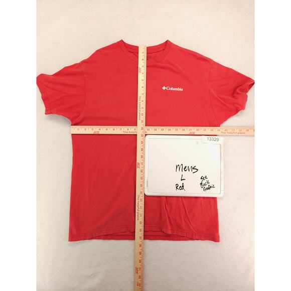 Columbia Short Sleeve Crew Neck Graphic T Shirt Mens Size Large L Red - Picture 5 of 10
